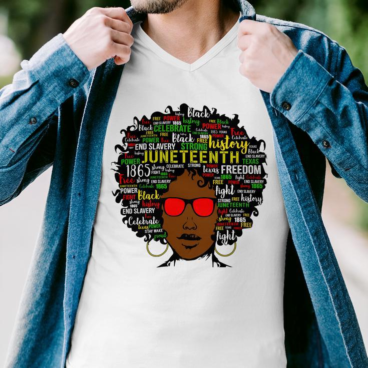 Juneteenth Black Woman Tshirt Men V-Neck Tshirt