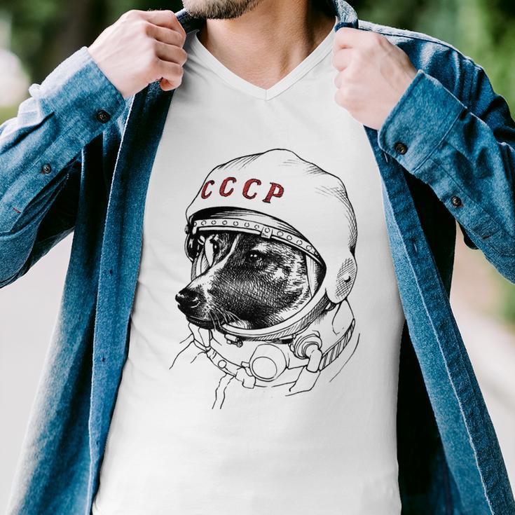 Laika Space Traveler Men V-Neck Tshirt