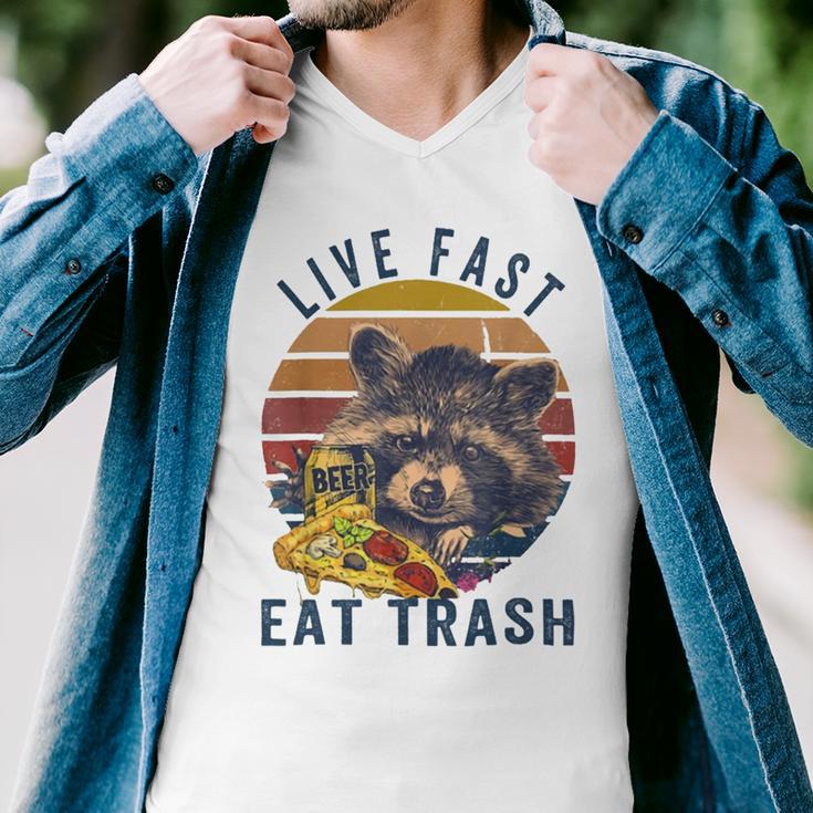 Live Fast Eat Trash 789 Shirt Men V-Neck Tshirt