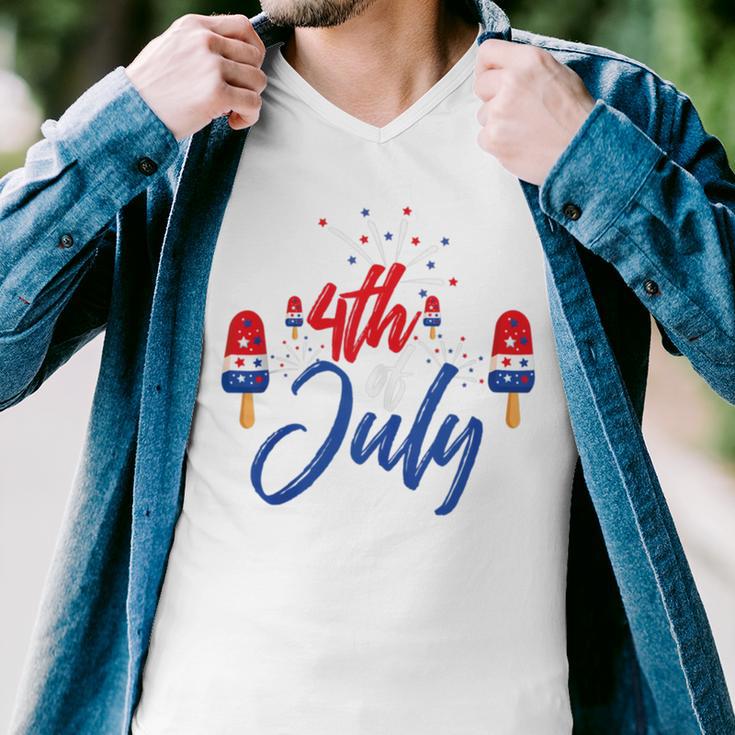 Memorial Day 4Th Of July Holiday Patriotic Ice Cream V2 Men V-Neck Tshirt