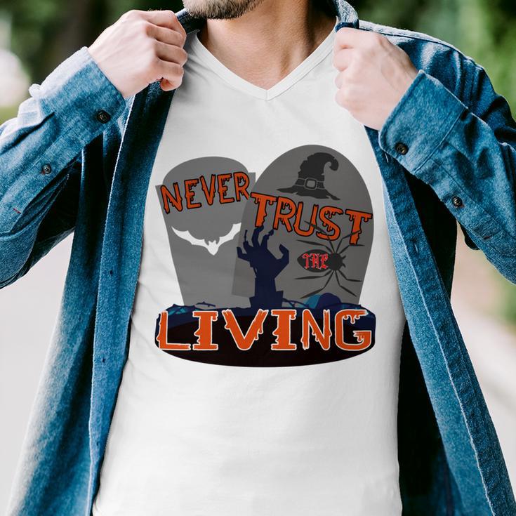 Never Trust The Living Men V-Neck Tshirt