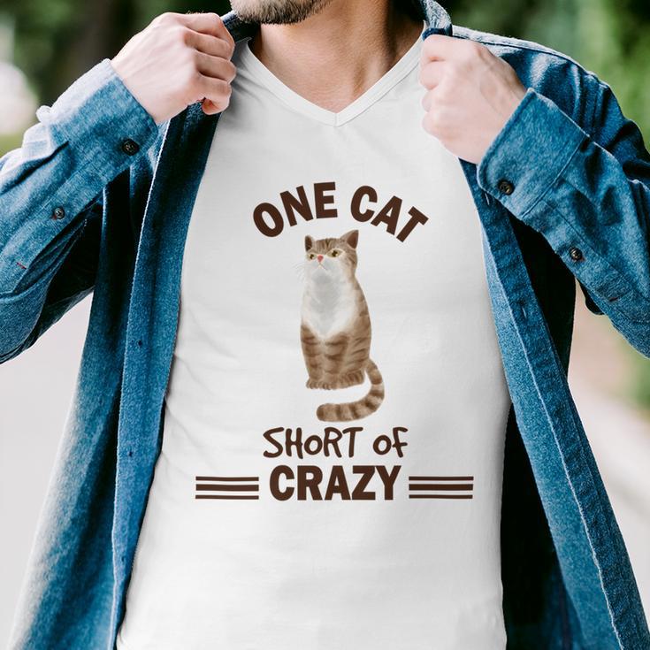 One Cat Short Of Crazy Men V-Neck Tshirt