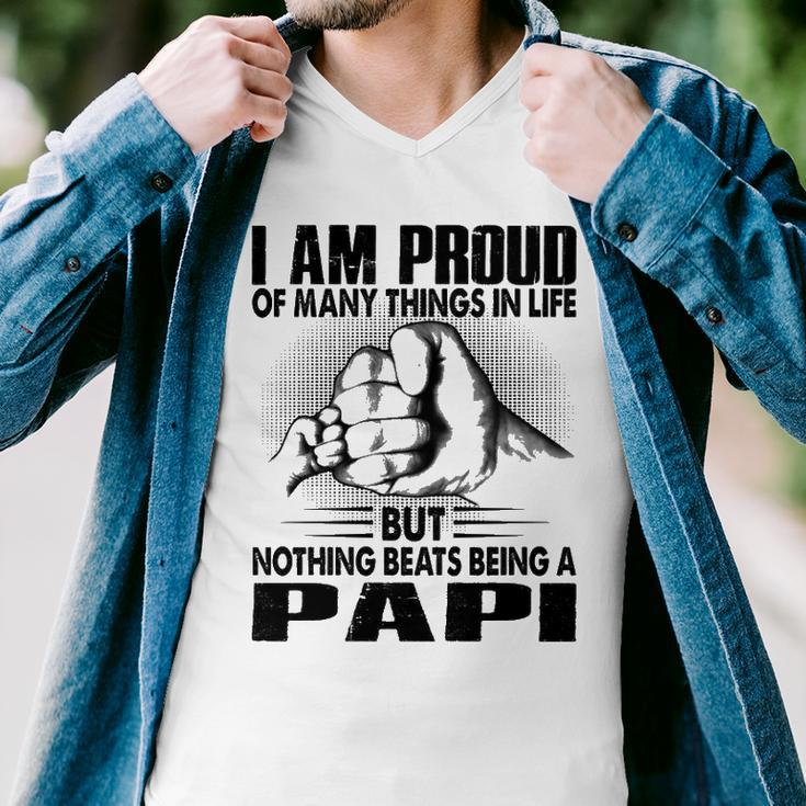 Papi Grandpa Gift Nothing Beats Being A Papi Men V-Neck Tshirt