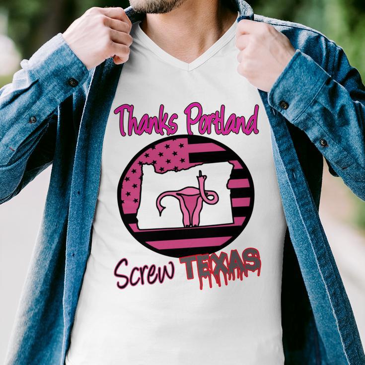 Thanks Portland Screw Texas Mind Your Own Uterus Men V-Neck Tshirt