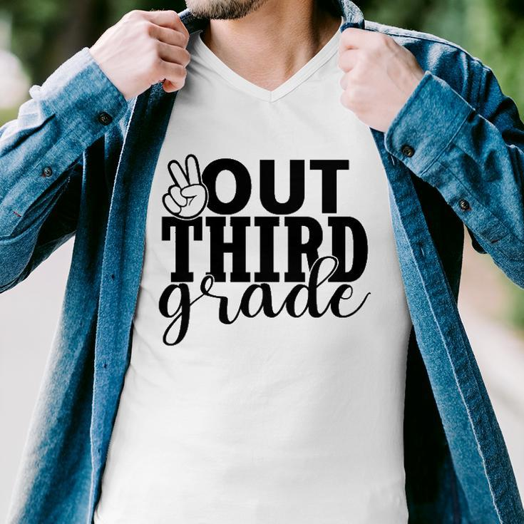 Third Grade Out School Tee - 3Rd Grade Peace Students Kids Men V-Neck Tshirt