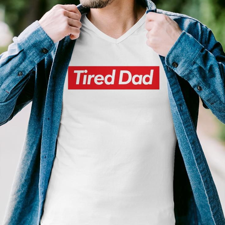 Tired Dad Fathers DayMen V-Neck Tshirt