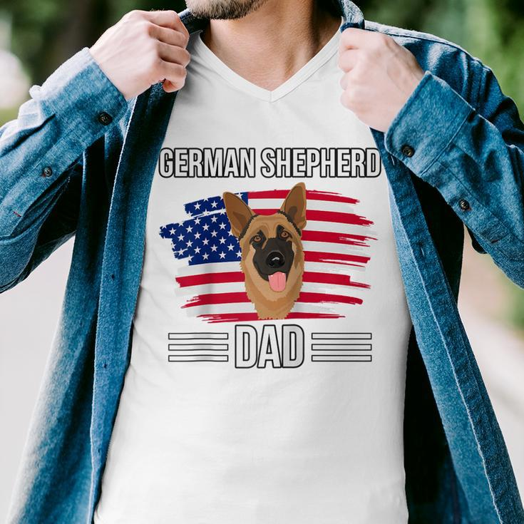 Usa Us Flag 4Th Of July Fathers Day German Shepherd Dad Men V-Neck Tshirt