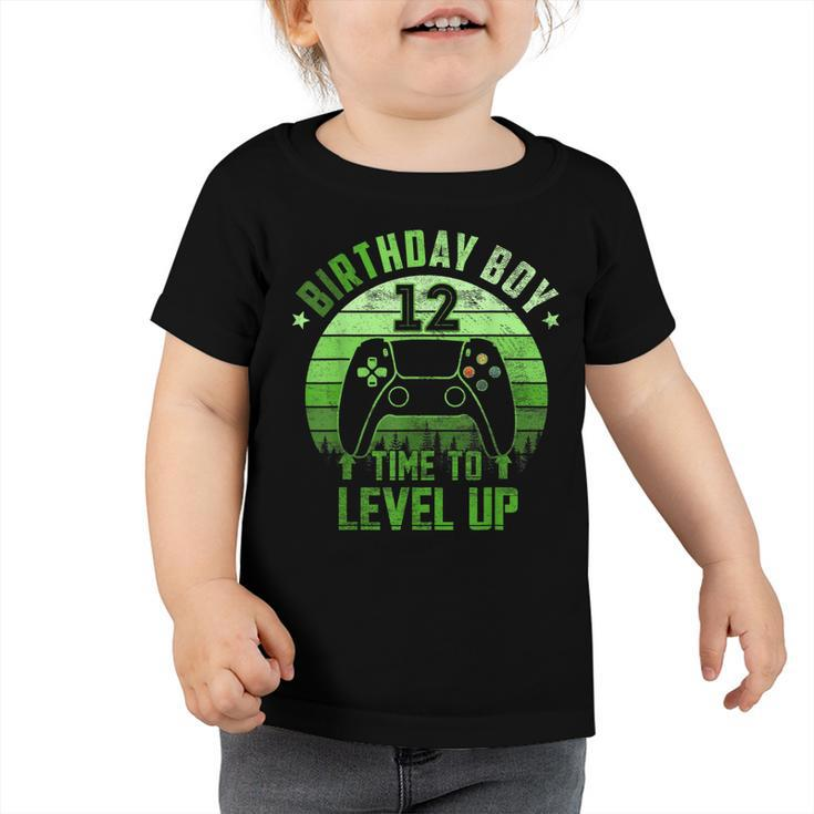 12Th Birthday Boy Time To Level Up 12 Years Old Boys  V3 Toddler Tshirt