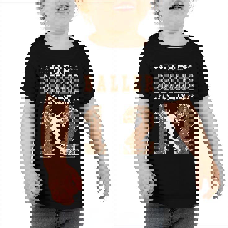 12Th Birthday Football Boy Twelve Year Old Football Player   Toddler Tshirt