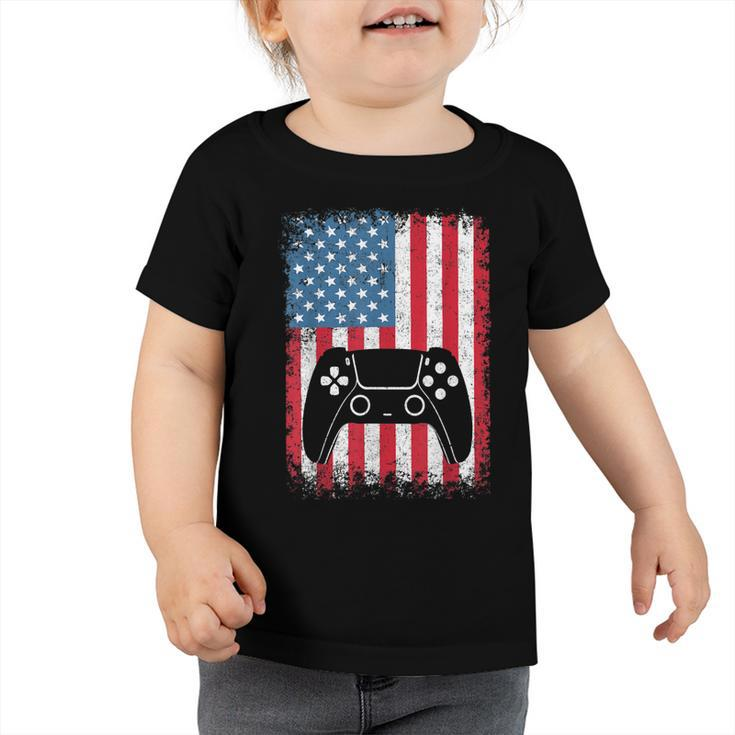 4Th Of July  Video Game Gamer Kids Boys Men Usa Toddler Tshirt