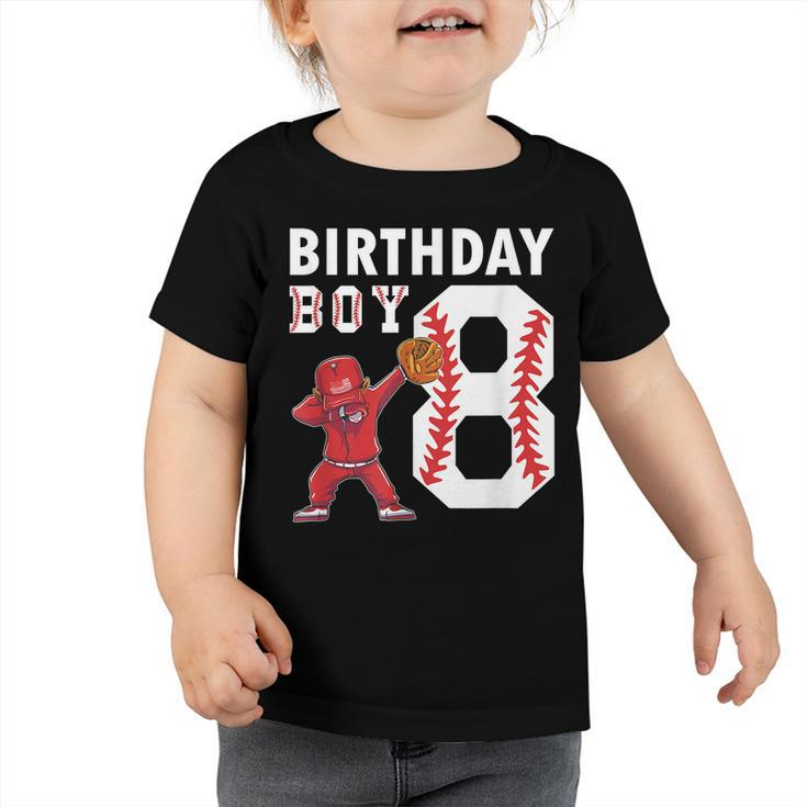 8 Years Old Boy Baseball Player 8Th Birthday Kids  Toddler Tshirt