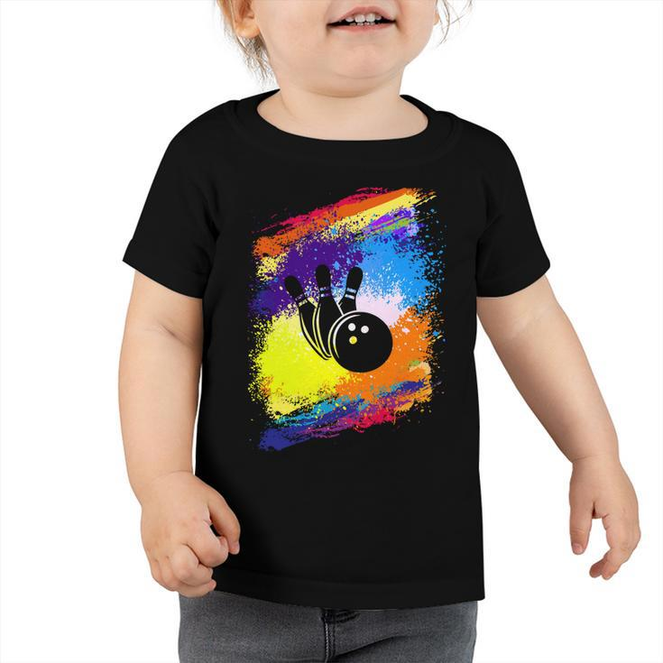 Art Watercolor 119 Bowling Bowler Toddler Tshirt