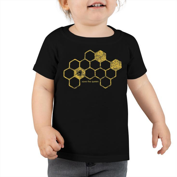 Bee Bee Bee Honeycomb Save The Queen Beekeeper Apiarist Gift Toddler Tshirt