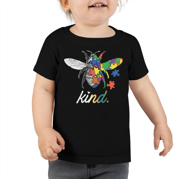 Bee Bee Bee Kind Beautiful Autism Awareness Gift Puzzl V2 Toddler Tshirt