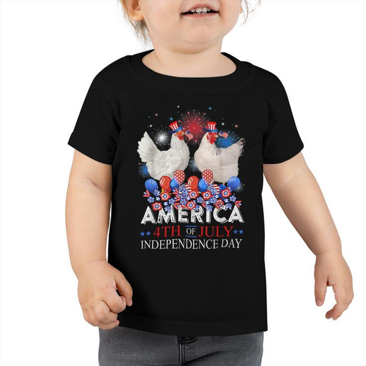 Chicken Chicken Chicken America 4Th Of July Independence Day Usa Fireworks V2 Toddler Tshirt
