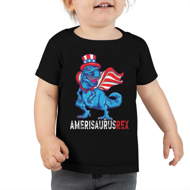 Dinosaur 4Th Of July Amerisaurus Usa Boys Toddler T Rex Fun  Toddler Tshirt