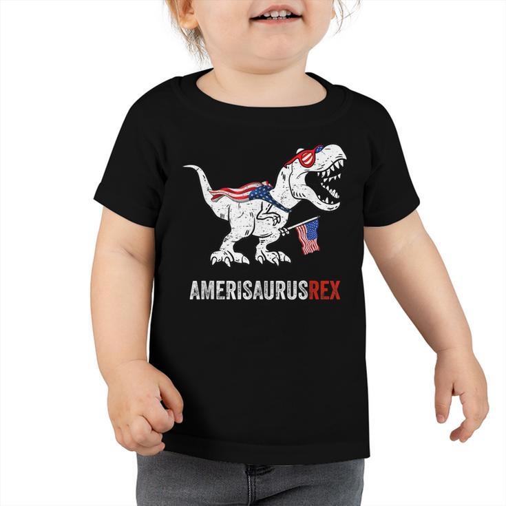 Dinosaur 4Th Of July  Kids Boys Amerisaurus T Rex Funny  Toddler Tshirt
