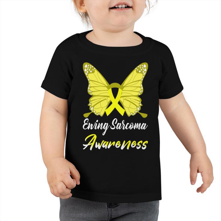 Ewings Sarcoma Awareness Butterfly  Yellow Ribbon  Ewings Sarcoma  Ewings Sarcoma Awareness Toddler Tshirt