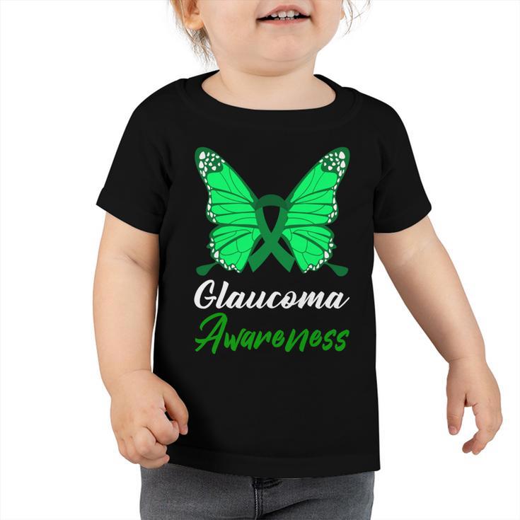 Glaucoma Awareness Butterfly  Green Ribbon  Glaucoma  Glaucoma Awareness Toddler Tshirt