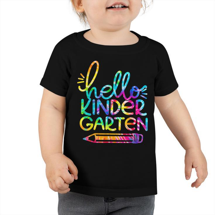 Hello Kindergarten Pencil Back To School Teacher Kid Tie Dye  Toddler Tshirt