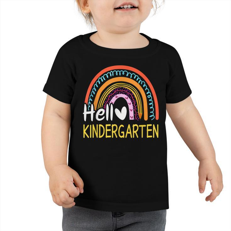 Hello Kindergarten Team Kinder Back To School Rainbow Kids  Toddler Tshirt