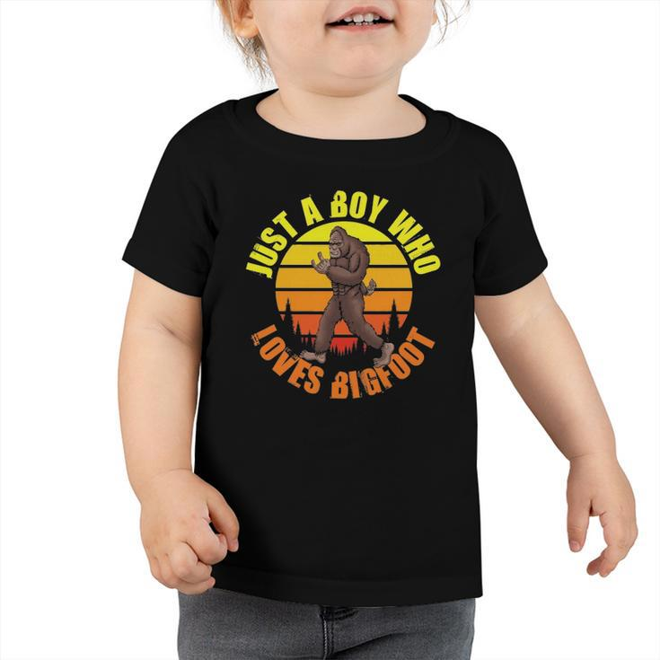 Just A Boy Who Loves Bigfoot Toddler Tshirt