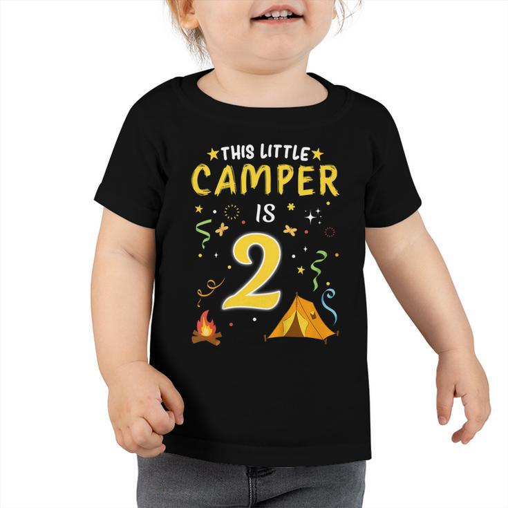Kids 2 Year Old Camper Kids 2Nd Birthday Camping Costume  Toddler Tshirt