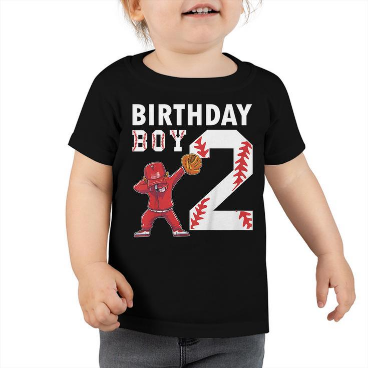 Kids 2 Years Old Boy Baseball Player 2Nd Birthday Kids  Toddler Tshirt