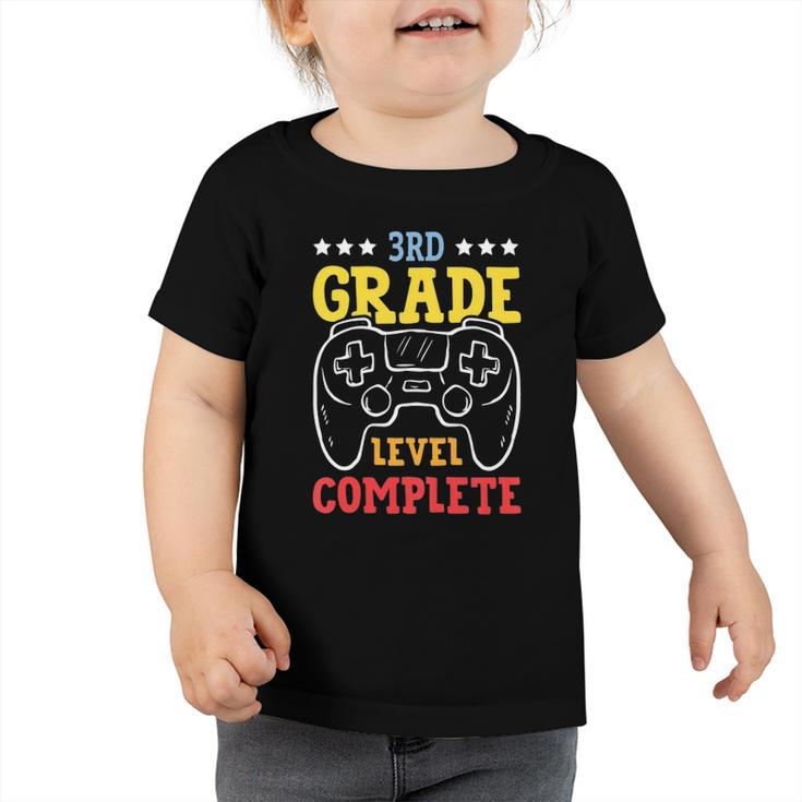 Kids 3Rd Grade Level Complete Last Day Of School Game Controller Toddler Tshirt