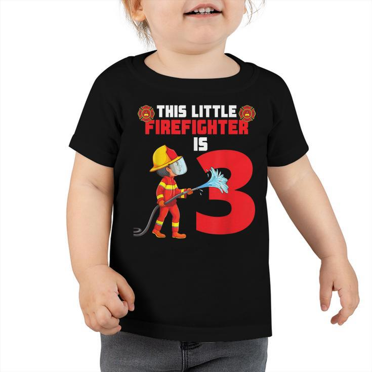Kids Fire Truck 3Rd Birthday 3 Year Old Boy Toddler  Toddler Tshirt