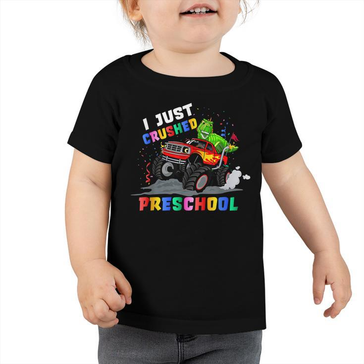 Kids I Just Crushed Preschool Dinosaur T-Rex Gaming Monster  Toddler Tshirt