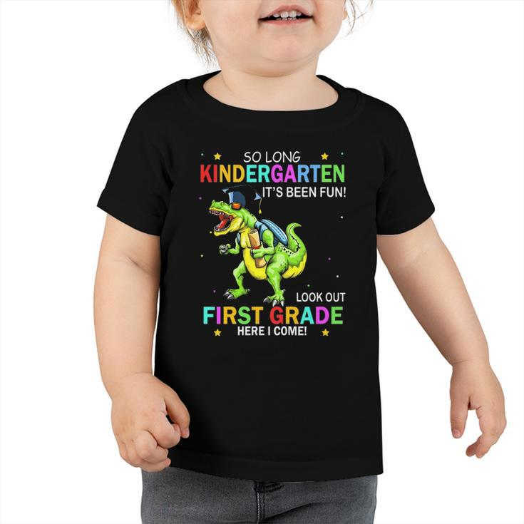 Kids So Long Kindergarten Graduation Class 2022 Dinosaur Kids Toddler Tshirt