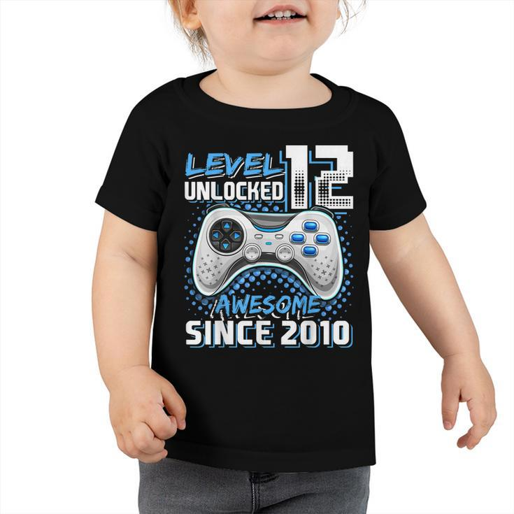 Level 12 Unlocked Awesome 2010 Video Game 12Th Birthday  V2 Toddler Tshirt