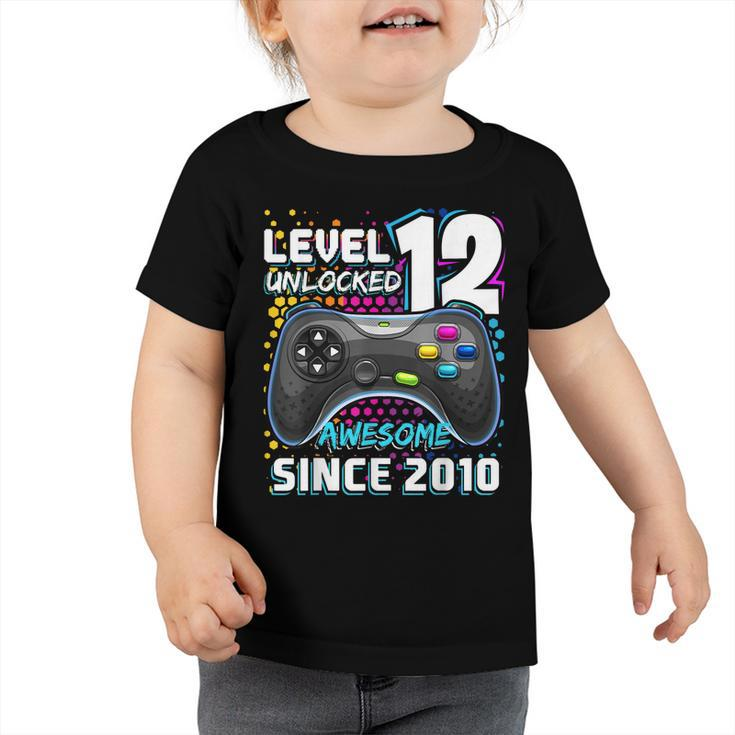 Level 12 Unlocked Awesome 2010 Video Game 12Th Birthday  V3 Toddler Tshirt
