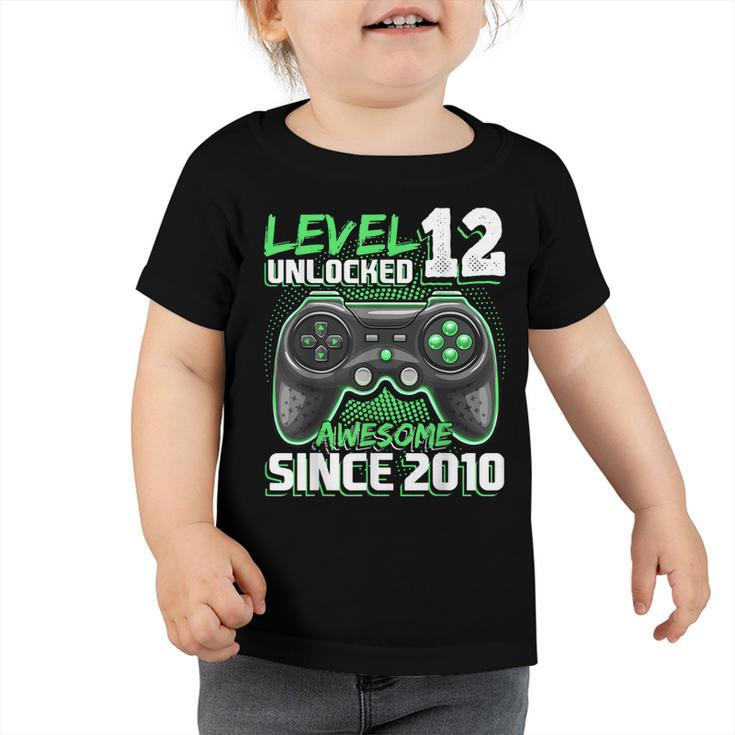 Level 12 Unlocked Awesome 2010 Video Game 12Th Birthday  V7 Toddler Tshirt