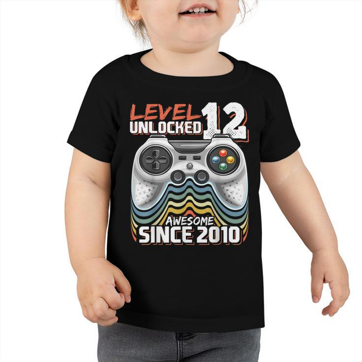 Level 12 Unlocked Awesome 2010 Video Game 12Th Birthday  V8 Toddler Tshirt