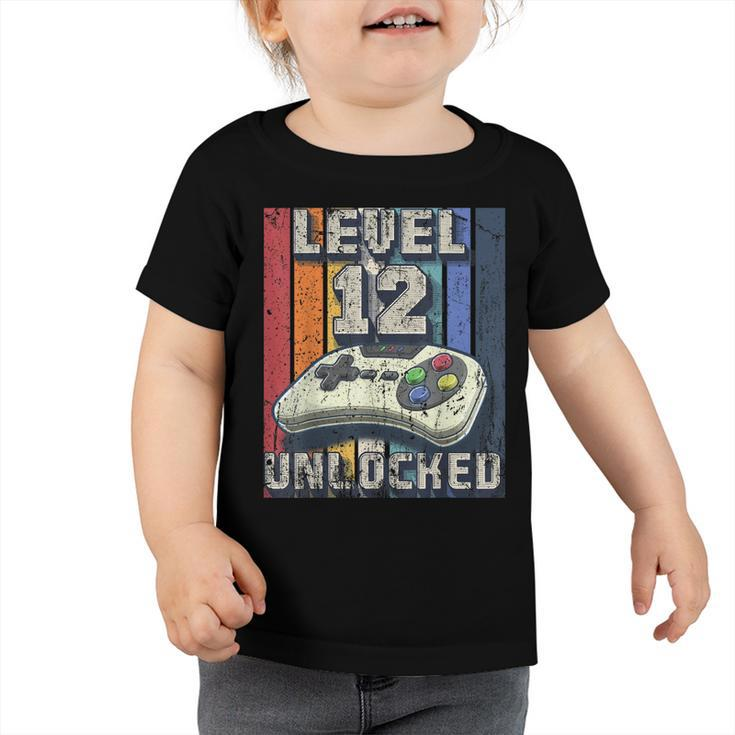 Level 12 Unlocked Video Game 12Th Birthday Gamer Boys  Toddler Tshirt