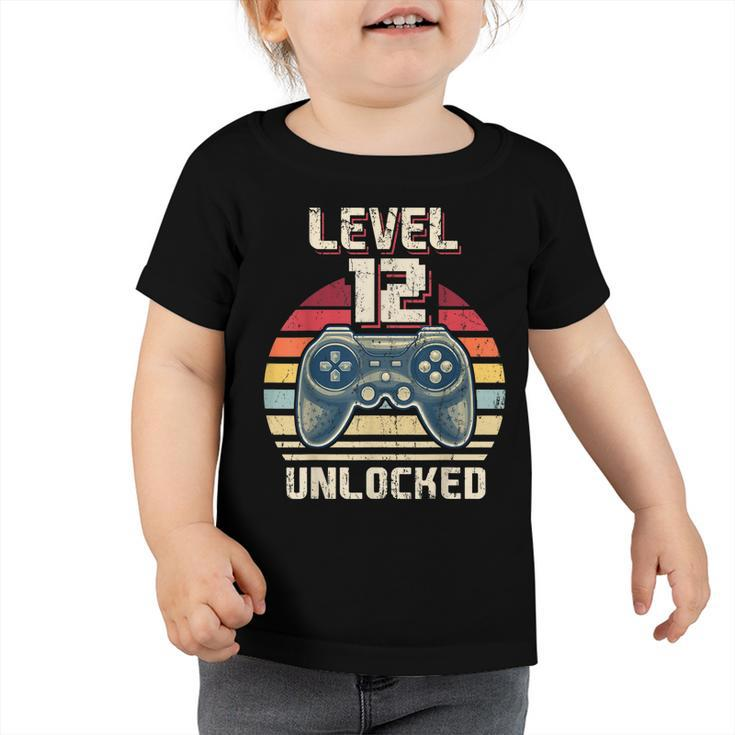 Level 12 Unlocked Video Game 12Th Birthday Gamer Boys  V5 Toddler Tshirt