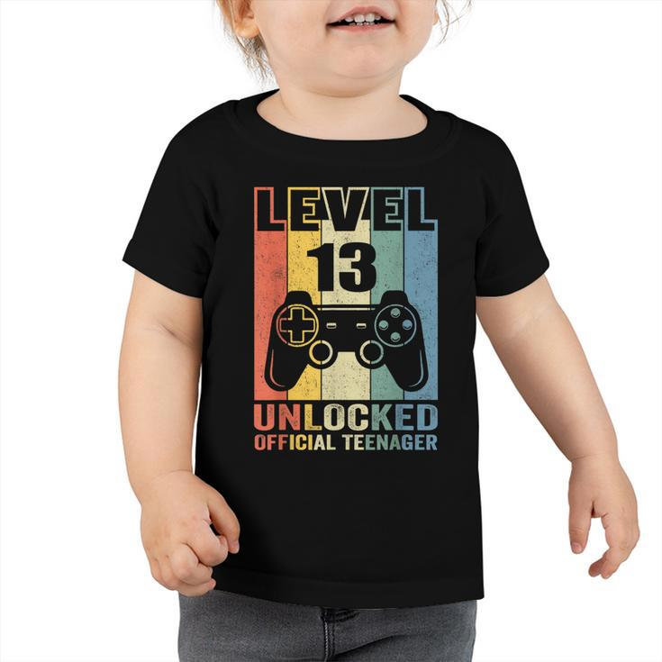 Level 13 Unlocked Official Nager 13Th Birthday Gamer  Toddler Tshirt