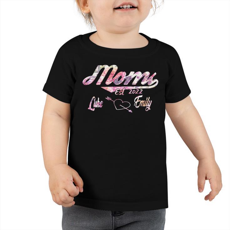 Mom Est 2022 Luke Emily Rainbow Toddler Tshirt