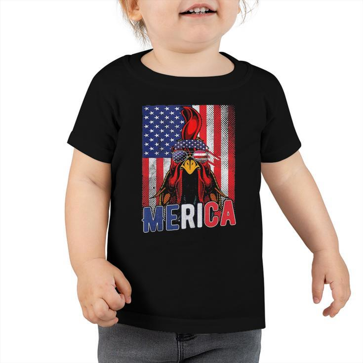 Patriotic Chicken Merica 4Th Of July Usa Independence  Toddler Tshirt