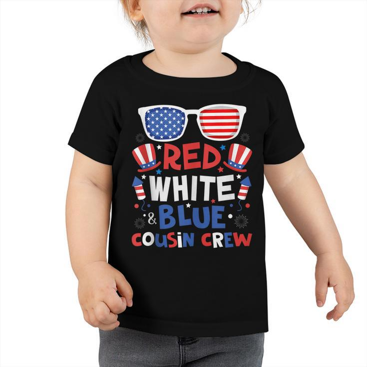 Red White & Blue Cousin Crew 4Th Of July Kids Usa Sunglasses  V2 Toddler Tshirt