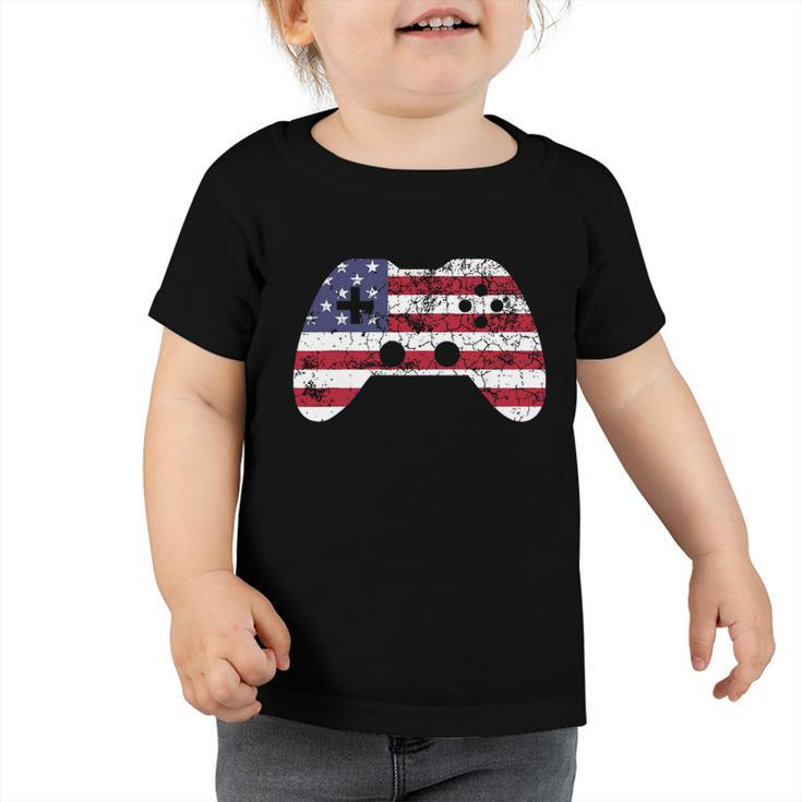 Video Game Gamer 4Th Of July Independence Day  Toddler Tshirt