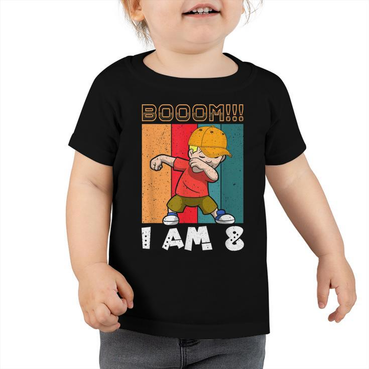 Vintage Dabbing Boy I Am 8 Funny 8Th Birthday  For Boys  Toddler Tshirt