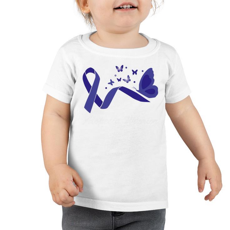 Alopecia Warrior Butterfly  Blue Ribbon  Alopecia Support  Alopecia Awareness Toddler Tshirt