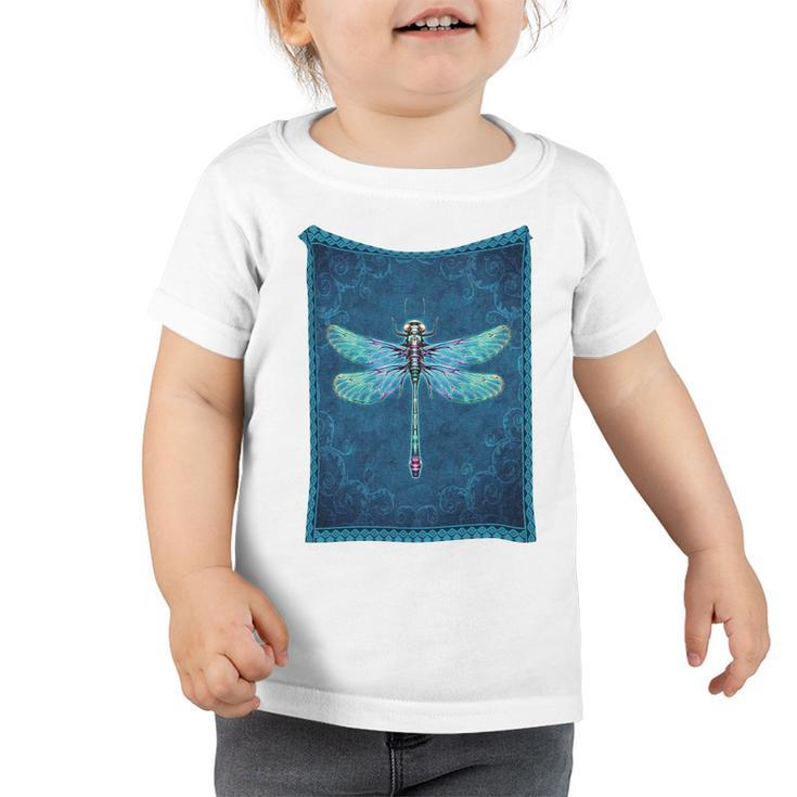 Dragonfly With Floral Vintage Toddler Tshirt