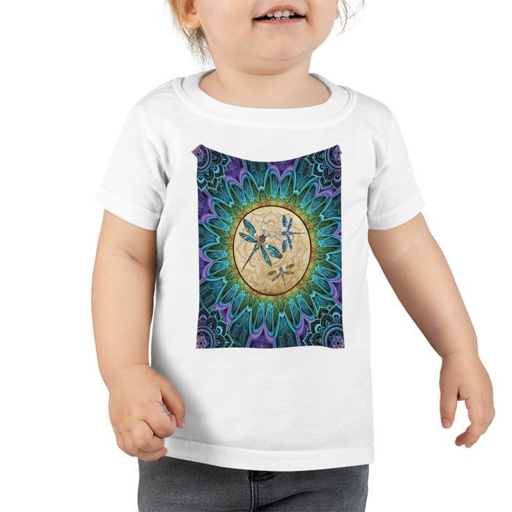 Dragonfly With Sunflowerfull Color Toddler Tshirt