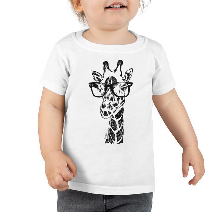 Giraffe With Glasses Toddler Tshirt