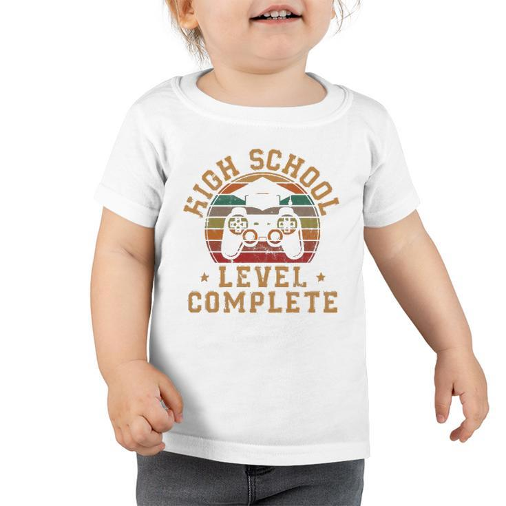 High School Level Complete Retro Graduation Video Gamer Toddler Tshirt