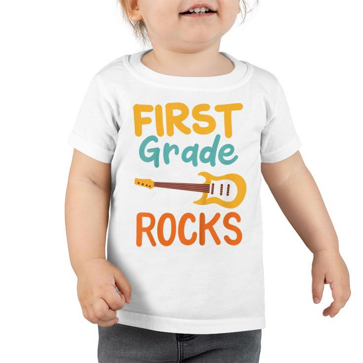 Kids 1St Grade First Grade Rocks Back To School Guitar  Toddler Tshirt